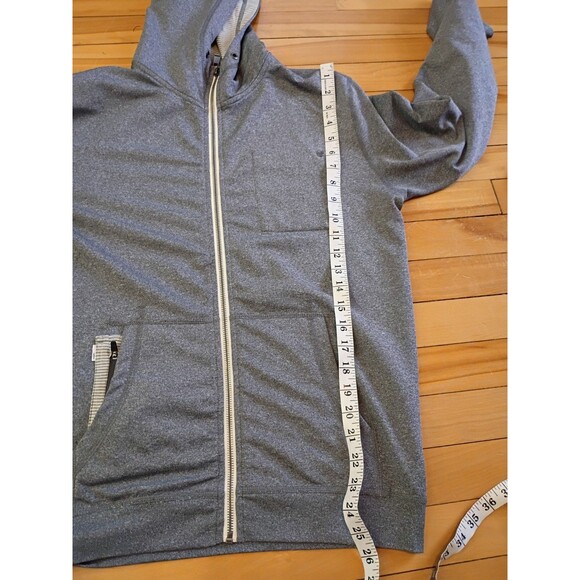 Vuori Mens Full Zip Hoodie Size Small Heather Gray 4 Pocket Performance Hoodie - Picture 6 of 8